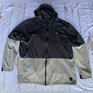 Under Armour Black and Gray Zip Up Hooded Jacket Size 2XL